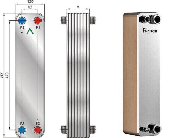 Пластинчастий теплообміник Forwon FHC060-24